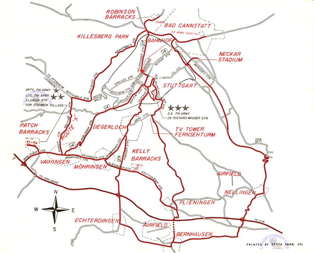 Map Of Stuttgart Germany Us Army Base